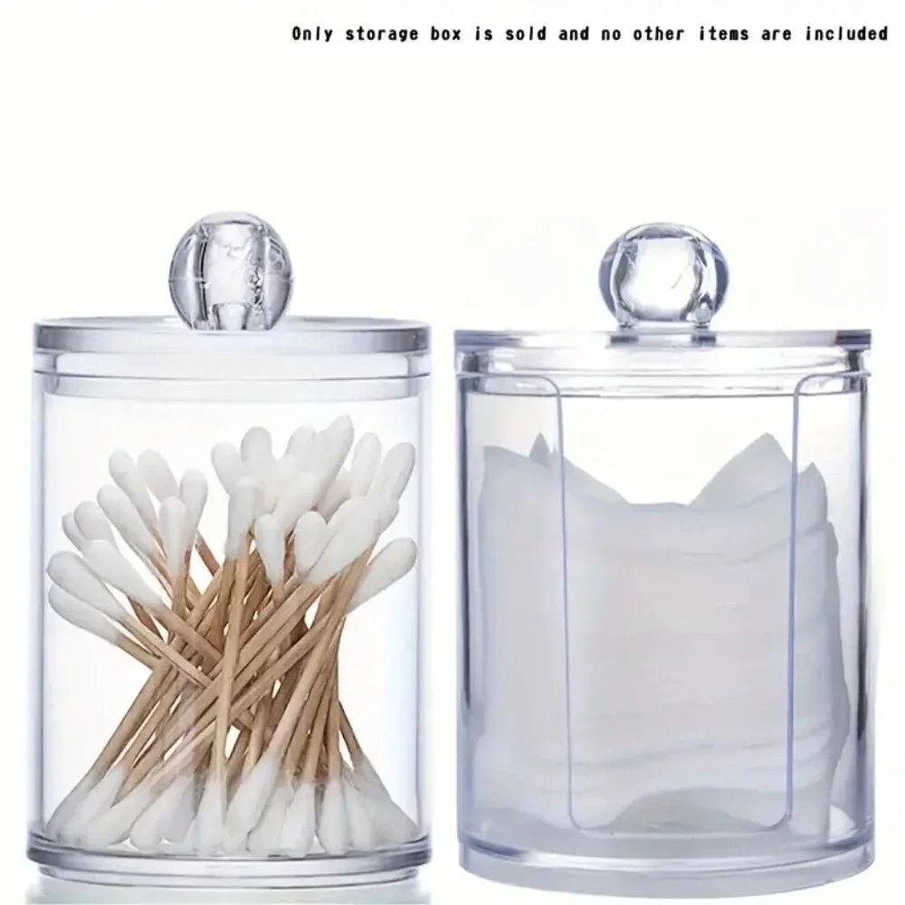 Stacked Acrylic Cotton Swab & Cotton Rounds Holder